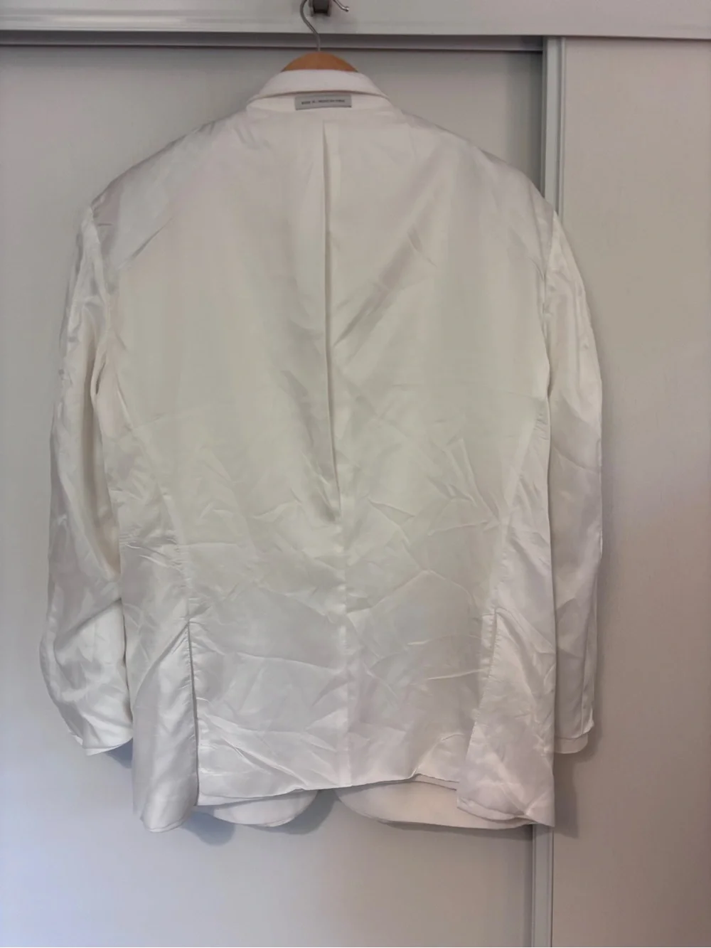 Perry Ellis Ivory White Linen Blazer Two-Button Slim Single Breast Euro Summer